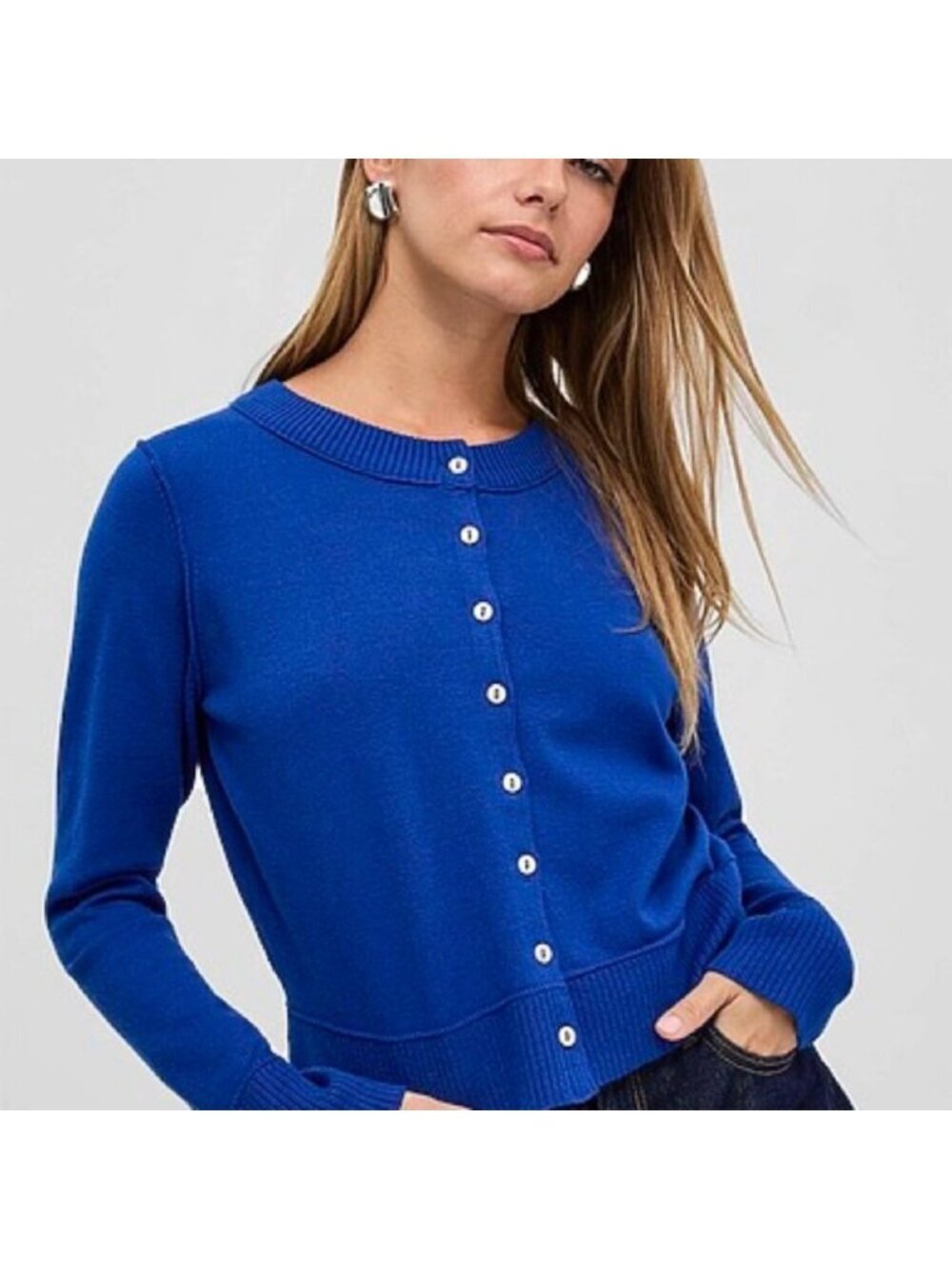 Free People Nocturnal Wool Cashmere Cardigan XS Cobalt Blue Cozy